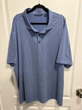 Cutter & Buck Men’s Polo Shirt Size 3XL Big 3XLB Blue Heather Stripe
